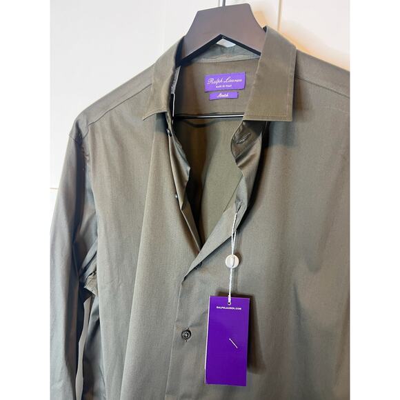 NWT! Ralph Lauren Purple Label Button-Front Shirt, Size 16 1/2 - Picture 3 of 6